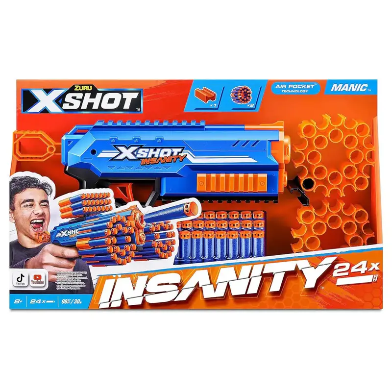 Zuru X-Shot Insanity-Manic Dart Blaster + 24 Darts 1