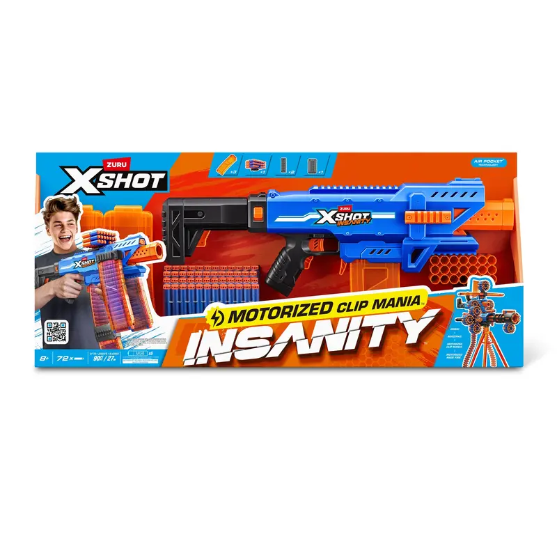 Zuru X-Shot Insanity Series 1: Motorized Clip-Fed Blaster (72-Dart Pack) 1