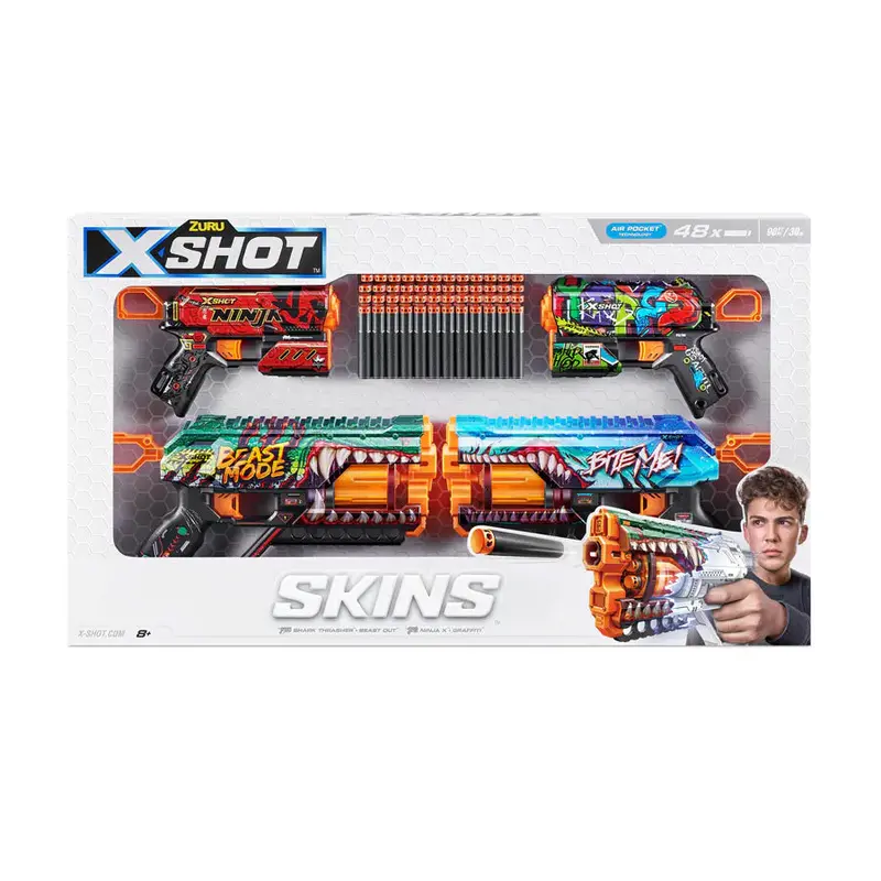 Zuru X-Shot Mix Combo: Griefer & Flux Dual Blaster Pack (4-Pack Total) 1