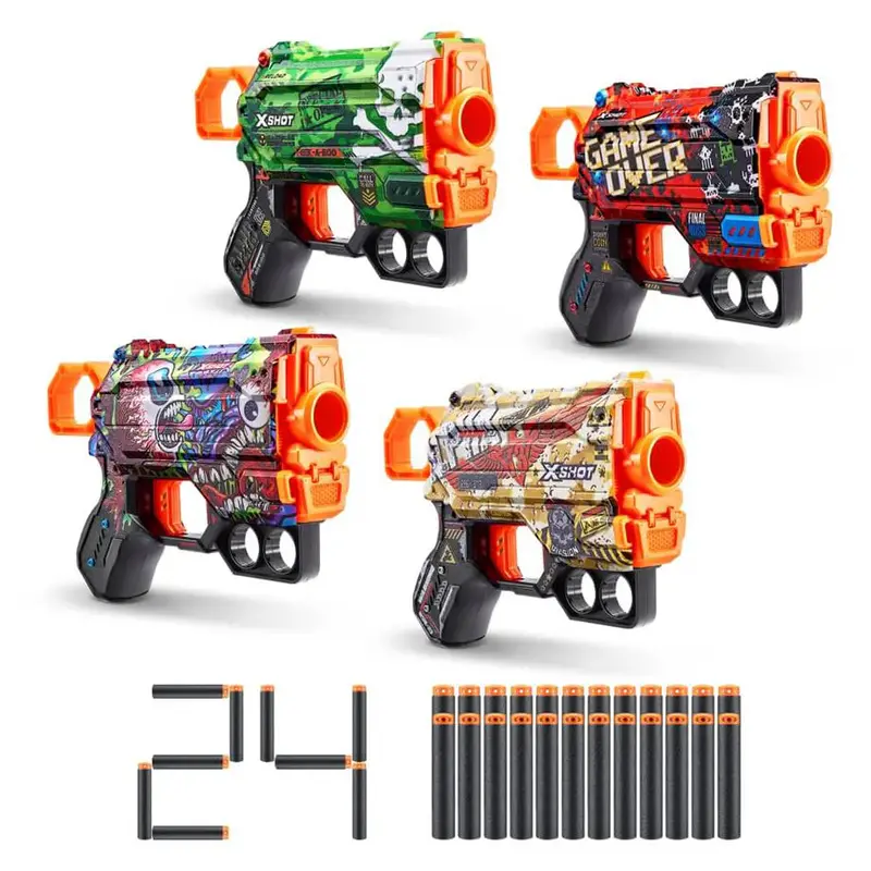 Zuru X-Shot Skins Menace Dart Blaster Pack (4 Units) 1